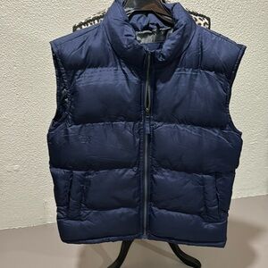Berkley & Jensen navy blue down vest with zippers worn once